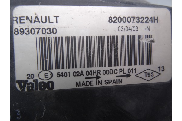 8200073224H  FARO IZQUIERDO RENAULT MEGANE II BERLINA 5P Confort Authentique 2003 8200073224H 209400 RENAULT - 2