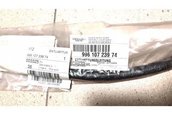 PORSCHE 99610723974 turbocharger oil tank venting hose L Catalog number of the part 99610723974