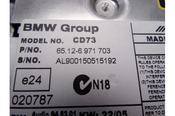 6971703 SISTEMA AUDIO / RADIO CD BMW SERIE 3 BERLINA (E90)