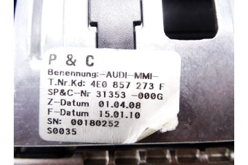 4E0857273F PANTALLA MULTIFUNCION AUDI A8 (4E) 3.0 TDI Quattro 2005 4E0857273F 211541 AUDI - 2