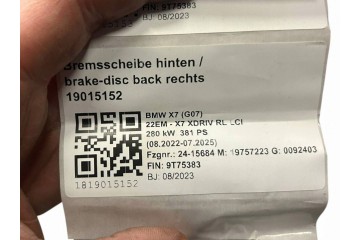 Rear differential BMW X7 G07 8849917 Catalog number of substitutes U006754 9T75383