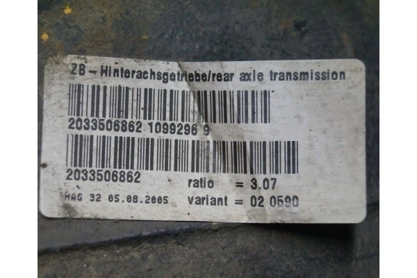 Rear differential Mercedes C W203 2000 2007 A2033506862 A2033510205 Car type passenger cars