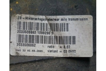 Rear differential Mercedes C W203 2000 2007 A2033506862 A2033510205 Car type passenger cars