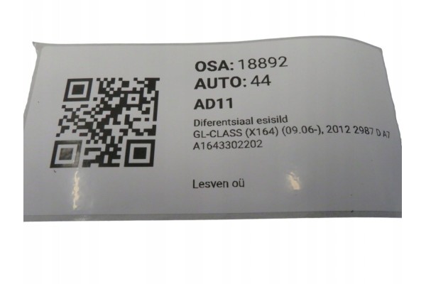 Diferencial delantero Mercedes GL X164 2006-2012 A1643302202