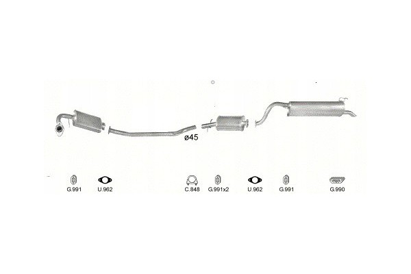 Silencers pipe Polonez Caro Atu capacity1 5 1 6 set