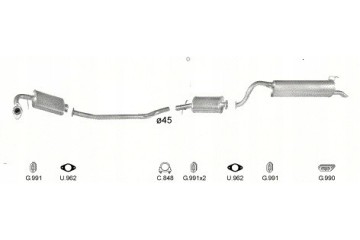 Silencers pipe Polonez Caro Atu capacity1 5 1 6 set