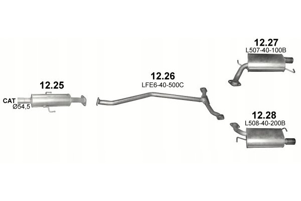 Final silencers pipe Mazda 6 2 0 2 5 from 2007 seals Catalog number of the part 12 28 12 27 12 26