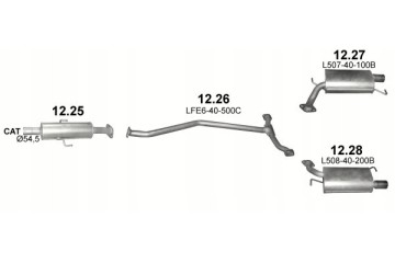 Final silencers pipe Mazda 6 2 0 2 5 from 2007 seals Catalog number of the part 12 28 12 27 12 26