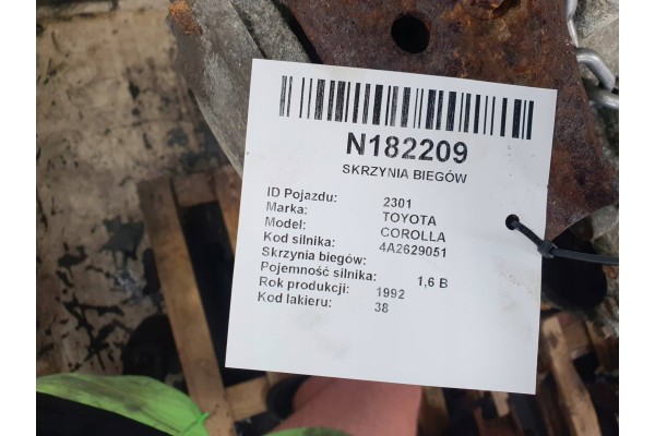 GEARBOX 1 6 TOYOTA COROLLA 1992 Part manufacturer Toyota OE