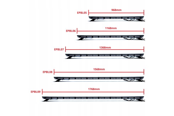 EPBL07 LED WARNING LAMP 140 CM 12 24V 540W Customs tariff code 85122000
