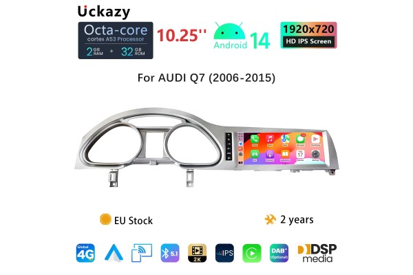 10 25Android Multiemida for Audi Q7 2010 2015 MMI 3G Carplay Radio Screen