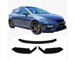 For SEAT Leon MK3 FL 2017 Front Lip Race Cup V1 Lenz Design Gloss Black
