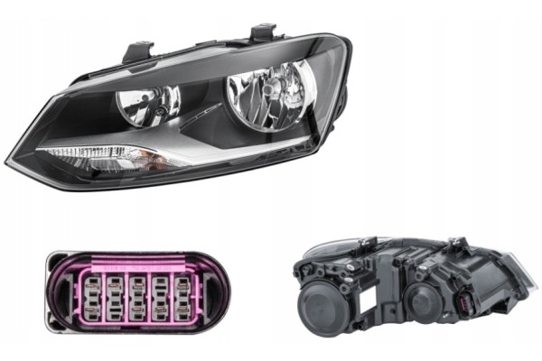 HEADLIGHT LAMP LEFT VW POLO 6R 09 HELLA