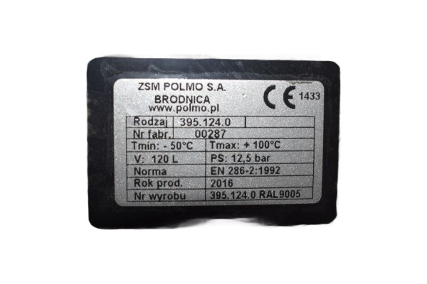 3951240_M AIR TANK 120L 396X1067 12 5 BA Catalog number of the part 3951240