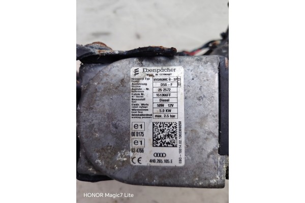 Parking heater Webasto Audi A4 S4 B8 8K 8K0265081AD Part manufacturer Audi OE