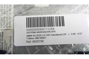 6920758 SISTEMA NAVEGACION GPS BMW SERIE X5 (E53) * 2001 6920758 172264 BMW - 1