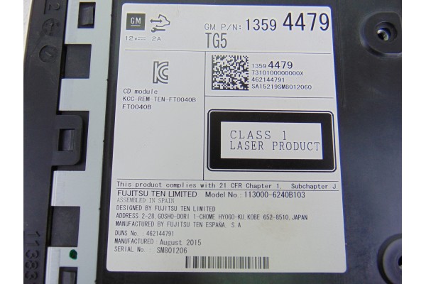 13594479 SISTEMA AUDIO / RADIO CD OPEL ASTRA K BERLINA 5P