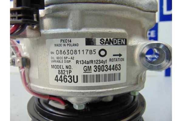 39034463  COMPRESOR AIRE ACONDICIONADO OPEL ASTRA K BERLINA 5P Dynamic 2018 39034463 176132 OPEL - 8