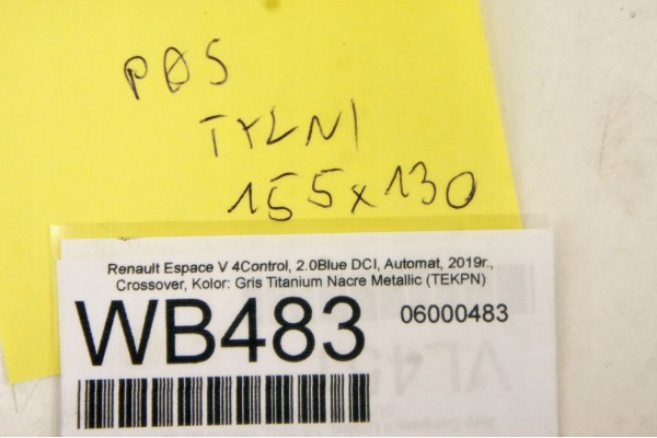 Refuerzo de Parachoques Trasero Renault Espace V WB483