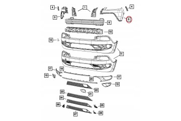 Cubierta del Parachoques Delantero MOPAR, Superior Izquierda, para Jee