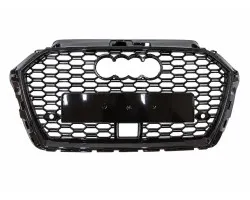 Rejilla Frontal para Audi A3 8V (2016-2019) Estilo RS3, Negra, Compatible con Radar ACC