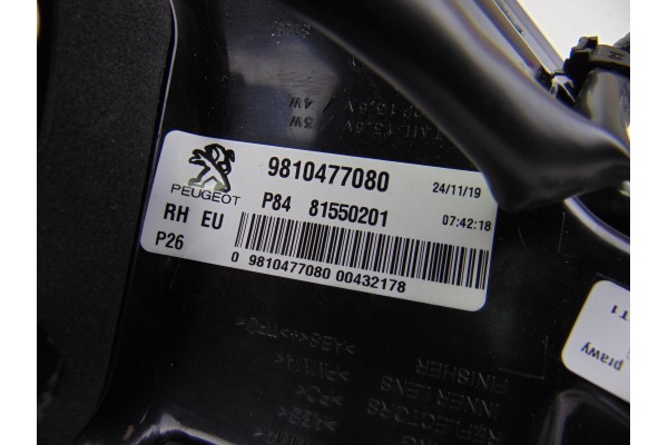 9810477080 PILOTO TRASERO DERECHO PEUGEOT 3008