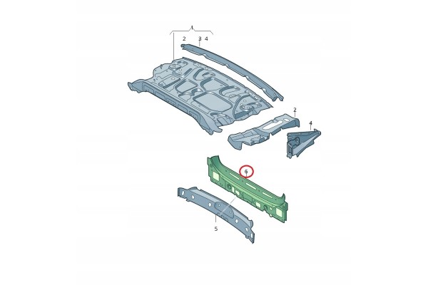 AUDI A6 C8 SEDAN REAR BODY BELT REAR WALL REINFORCEMENT OE 4K5813307 Customs tariff code 87082990