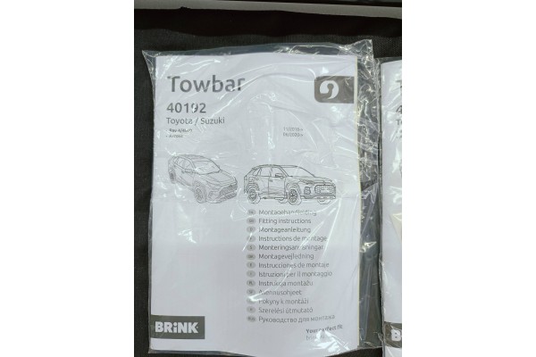 Toyota RAV4 V 18 SUZUKI ACROSS 20 TOWBAR DETACHABLE BRINK 4019200 Customs tariff code 87082990