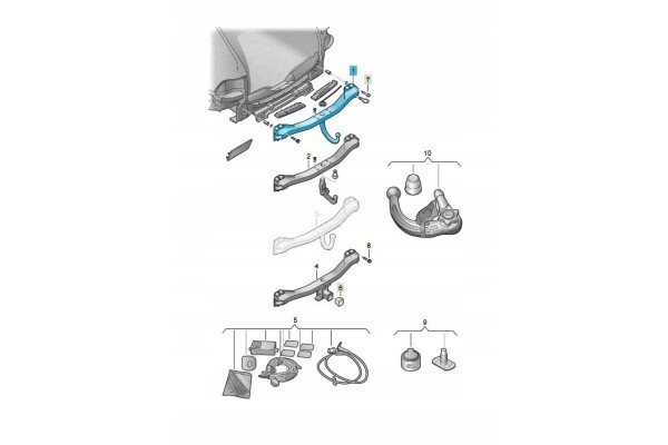 5N0092101 Towing hitch Fixed Tiguan Oryg ACCESSORIES VW Part manufacturer Volkswagen OE