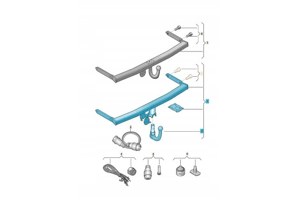 3AA092155 Towing hitch Removable Passat VII Oryg ACCESSORIES VW Car type passenger cars