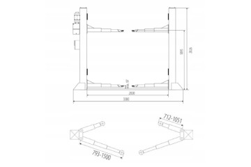 ELECTROHYDRAULICS TWO COLUMN LIFT Installation side multipurpose