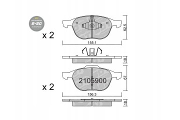 GALFER SDT 2105900 brake pads front Volvo C30 S40 II V50 C70