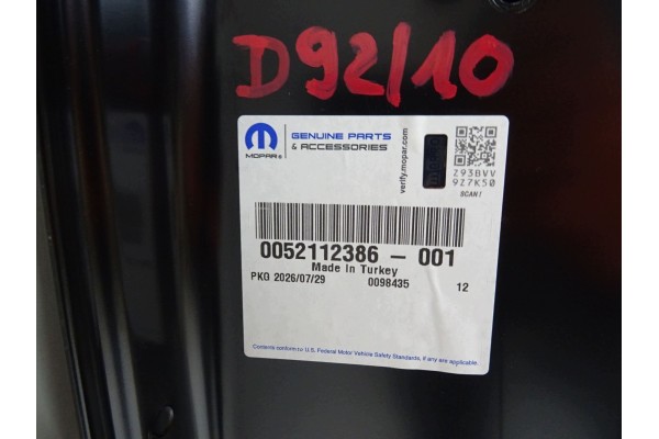 Panel de puerta trasera derecha original nuevo FIAT DOBLO COMBO II 521