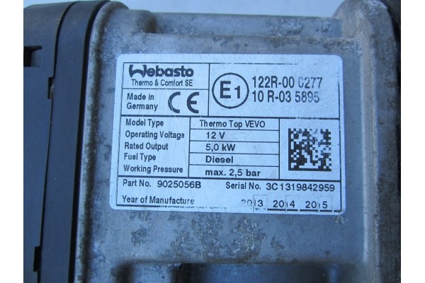 Webasto DIESEL Mercedes W212 Lift 3 0 CDI Quality of parts according to GVO O original with manufacturer s logo OE
