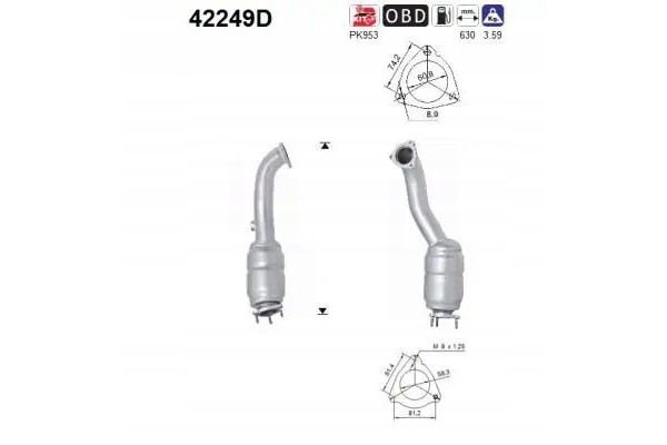 CATALYST 42249D AS AUDI A6 ALLROAD C6 4FH Packaging status original