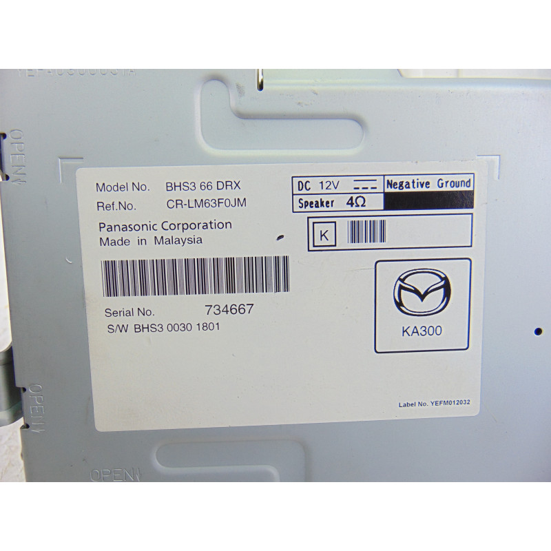 BHS366DRX SISTEMA NAVEGACION GPS MAZDA 3 BERLINA / SEDÁN (BM/BN) Luxury 2014 BHS366DRX 201011 MAZDA - 4