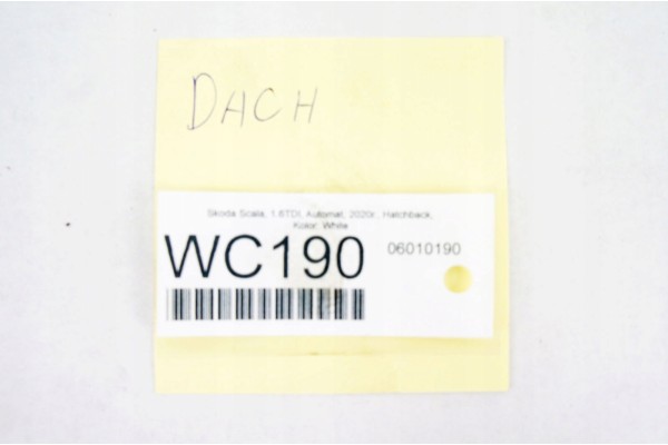 WC190 Techo para Skoda Scala Blanco