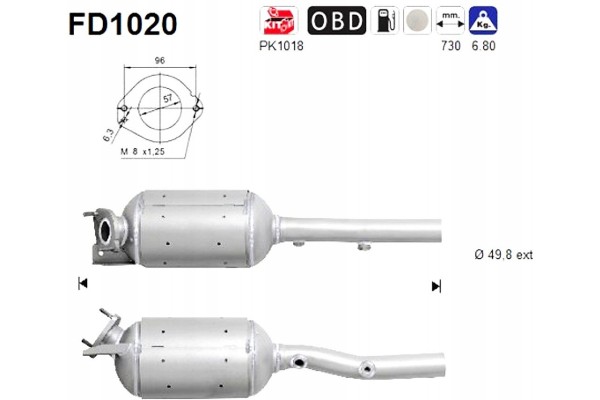FD1020 PARTICULATE FILTER DPF EURO 4