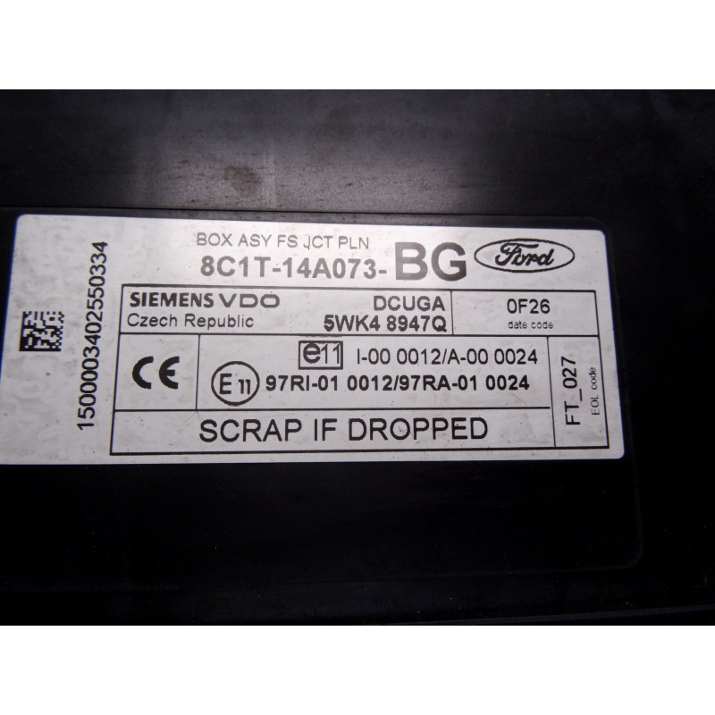 8C1T14A073BG CAJA RELES / FUSIBLES FORD TRANSIT FURGÓN (TT9) FT 350 L   (largo)   LKW   (Camion) 2010 8C1T14A073BG 210202 FORD -