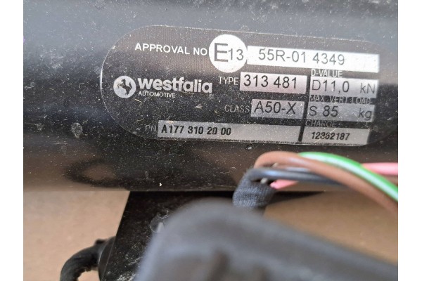 Electric hook Rear Mercedes A class W177 177 A1773102000 Catalog number of the original 55R014349
