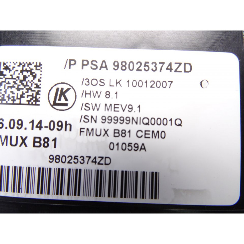 98025374ZD MANDO CLIMATIZADOR CITROEN DS5 Design 2014 98025374ZD 212818 CITROEN - 1