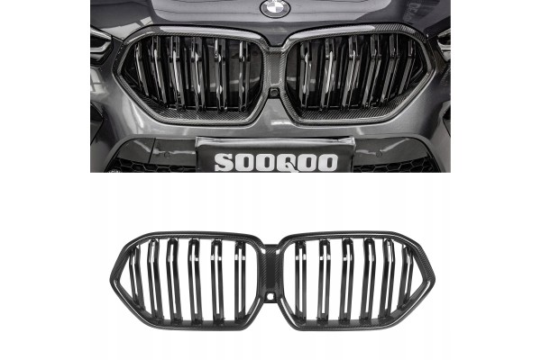 Carbon Grill Dummy Kidney BMW X6 G06 F96 Double Slat 20202023 Pre LCI