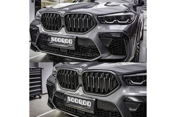 Carbon Grill Dummy Kidney BMW X6 G06 F96 Double Slat 20202023 Pre LCI Car type passenger cars