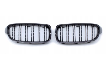 DUMMY GRILL KIDNEY BMW 3 F30 F31 12 19 BLACK GLOSS 2 RIBS SET Car type passenger cars