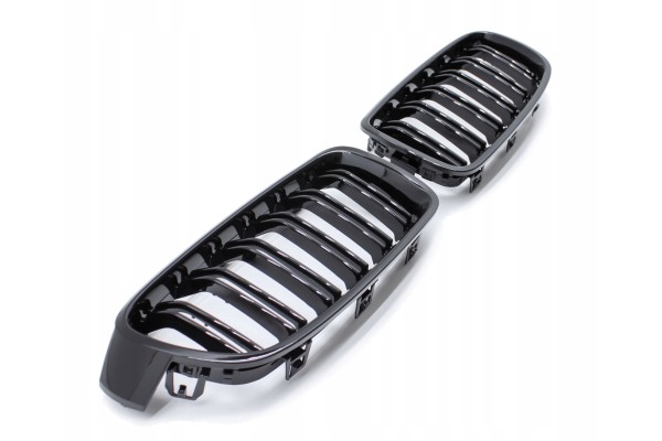 Rejilla Delantera Dummy BMW F30 F31 2012-2019 Negra Brillante Doble Ba