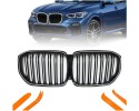 LED DUMMY GRILL KIDNEY BMW X5 G05 2019 BLACK GLOSS 2 RIBS ICONIC GLOW