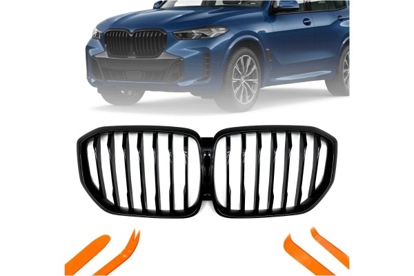 DUMMY GRILL KIDNEY BMW X5 G05 2019 BLACK GLOSS 1 RIB