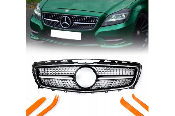 DUMMY GRILL MERCEDES CLS W218 C218 X218 SILVER DIAMOND 2011 2014
