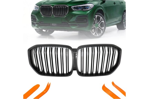 DUMMY GRILL KIDNEY BMW X5 G05 2019 CARBON 2 RIBS