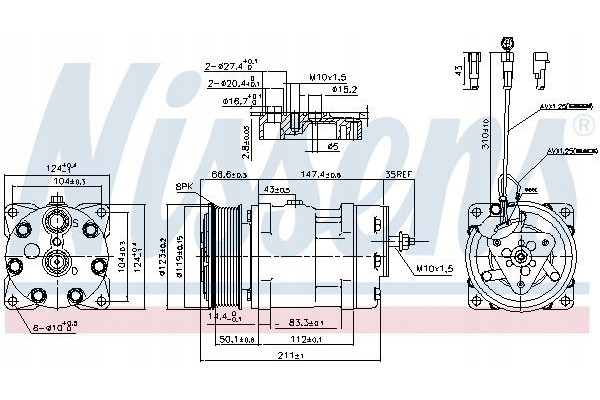 D99811_C Air conditioning compressor fits to DAF CF Car type trucks